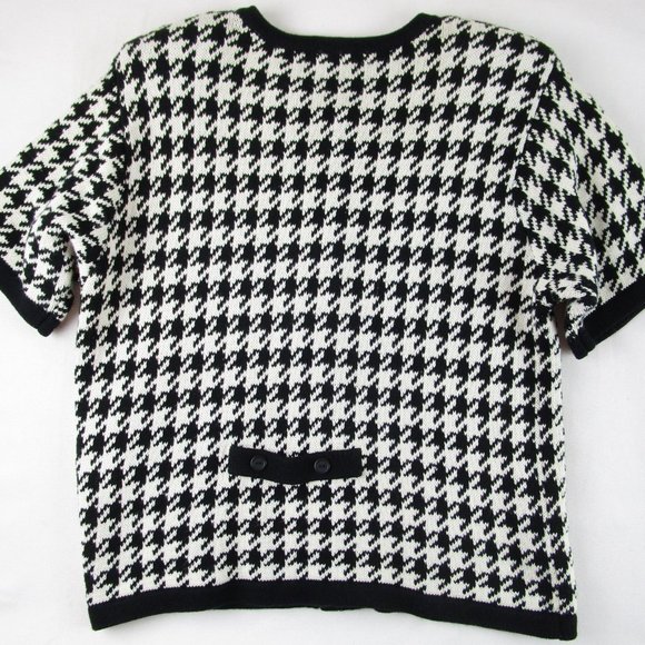 Talbots Black and White Houndstooth Cardigan - Picture 6 of 6